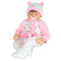 Bebe Reborn Kiki Deitada Soninho Completo Com Acessórios Chupeta Mamadeira Certidão Fraldinha