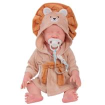 Bebê Reborn Leãozinho Realista com Bolsa Mamadeira + Itens
