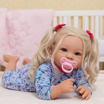 Bebê Reborn Loira Boneca de Silicone Realista New Happy