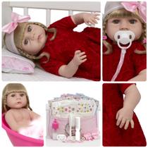 Bebe Reborn Loira Cabelo Comprido Vestido Renda Bebe Reborn Loira Cabelo Comprido Vestido Renda