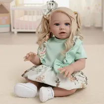 Bebê reborn loira corpo de silicone boneca reborn realista pode dar banho new happy Bebê reborn loira corpo de silicone boneca reborn realista pode dar banho new happy