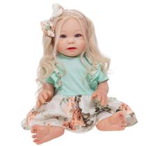 Bebê Reborn Loira New Happy Boneca de Silicone