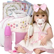 Bebe Reborn Loira Real Silicone Pode Banho Enxoval Completo