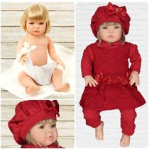 Bebê Reborn Luxo Loira Laís Vermelha Cegonha Dolls + Itens