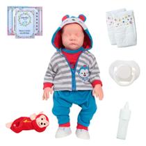 Bebê Reborn Macaquinho Realista Silicone Olhos Fechados