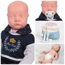 Bebê Reborn Marinheiro com Bolsa Azul e Roupinha Completa