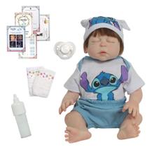 Bebê Reborn Masculino Corpo 100% Vinil Fio a Fio 11 Itens