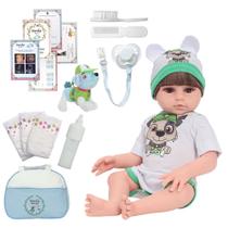 Bebê Reborn Masculino Corpo de Silicone Com Kit Acessórios Bebê Reborn Masculino Corpo de Silicone Com Kit Acessórios