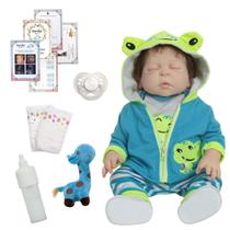 Bebê Reborn Masculino Fio a Fio Corpo Vinil Enxoval Pelúcia