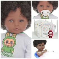 Bebe Reborn Masculino Silicone Negro Príncipe Com Itens