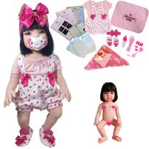 Bebê Reborn Menina 100% Silicone Enxoval Completo + Bolsa Luxo + Manta + Naninha