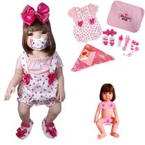Bebê Reborn Menina 100% Silicone Enxoval Completo + Bolsa Bebê Reborn Menina 100% Silicone Enxoval Completo + Bolsa