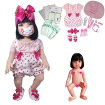 Bebê Reborn Menina 100% Silicone Enxoval Completo + Bolsa