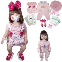 Bebê Reborn Menina 100% Silicone Enxoval Completo Duas Roupinhas