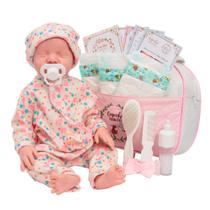 Bebê Reborn Menina 100% Silicone Pijama Florido Com Bolsa Bebê Reborn Menina 100% Silicone Pijama Florido Com Bolsa