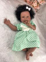 Bebê Reborn Menina Cabelo Fio a Fio Afro Super Realista