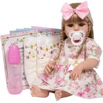 Bebe Reborn Menina Cabelo Longo Fofinha Enxoval 13 Itens Bebe Reborn Menina Cabelo Longo Fofinha Enxoval 13 Itens