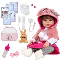 Bebê Reborn Menina Coelhinha Com Bolsa Maternidade 19 Itens Bebê Reborn Menina Coelhinha Com Bolsa Maternidade 19 Itens