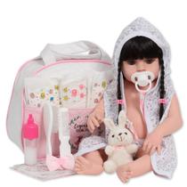 Bebê Reborn Menina Coelhinho Saída de Banho Corpo de Vinil Bebê Reborn Menina Coelhinho Saída de Banho Corpo de Vinil