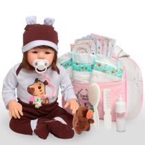 Bebê Reborn Menina com Bolsa Maternidade e Capivara Bebê Reborn Menina com Bolsa Maternidade e Capivara