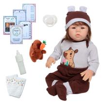 Bebê Reborn Menina com Roupinha Capivara e Fraldas