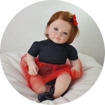 Bebe Reborn Menina Corpo de Pano Ruiva Muito Linda Realista