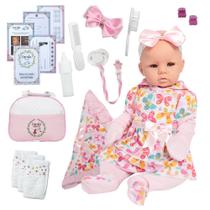 Bebê Reborn Menina Corpo Silicone Enxoval Completo Bolsa