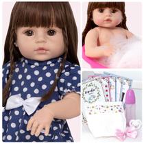 Bebê Reborn Menina Corpo Vinil Siliconado 46cm Lindo Enxoval
