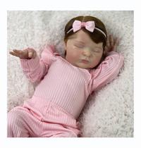 Bebe Reborn Menina Enxoval Completo com 13 Itens, Fio A Fio, Pronta Entrega, 50cm de Altura