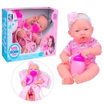 Bebê Reborn Menina Gatinha Realista Rosa Conjunto Completo com Roupa 38cm