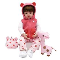 Bebe Reborn Menina Girafinha Valentina 45 cm - Corpo 100% Vinil