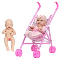 Bebe Reborn Menina Lara Baby Completa Corpo de Vinil 43cm