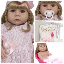 Bebê Reborn Menina Linda Corpo de Silicone Pode Dar Banho - Cegonha Reborn Dolls