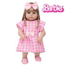Bebe Reborn Menina Loira Baby Alive Vestido Barbie Rosa