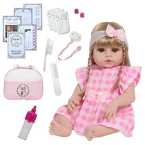 Bebê Reborn Menina Loira Com Bolsa 100% Vinil Pode Banho Bebê Reborn Menina Loira Com Bolsa 100% Vinil Pode Banho
