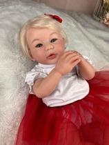 Bebê Reborn Menina Loira Olhos Azuis Corpo de Pano Macio Bebê Reborn Menina Loira Olhos Azuis Corpo de Pano Macio