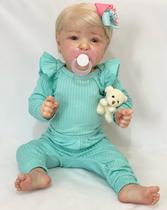 Bebê Reborn Menina Loira Realista Saskia, Banho Novidade
