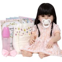 Bebe Reborn Menina Morena Sofia Olhos Castanhos Com Chupeta Bebe Reborn Menina Morena Sofia Olhos Castanhos Com Chupeta