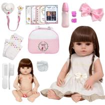 Bebe Reborn Menina Nicole Bolsa Maternidade 20 Itens Grande