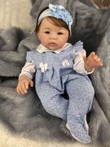 Bebe reborn menina original com chupeta corpinho de pano