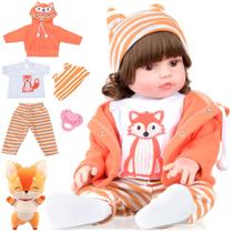 Bebê Reborn Menina Raposinha Corpo de Silicone New Happy