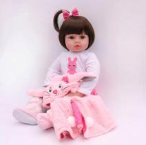 Bebê Reborn Menina Realista 100% Silicone 47cm - Bela Bebê Reborn Menina Realista 100% Silicone 47cm - Bela