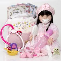 Bebê Reborn Menina Realista 100% Silicone Sofia + Acessórios Bebê Reborn Menina Realista 100% Silicone Sofia + Acessórios