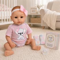 Bebê Reborn Menina Realista 46cm Com Body Coala E Chupeta Bebê Reborn Menina Realista 46cm Com Body Coala E Chupeta