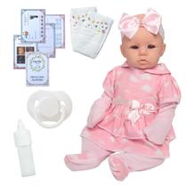 Bebê Reborn Menina Realista Olhos Azuis Conjunto Nuvem