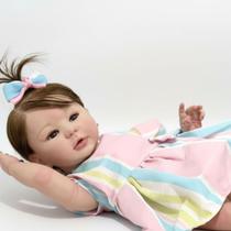 Bebê Reborn Menina Realista Silicone, Banho Cabelo FioAFio