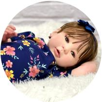 Bebê Reborn Menina Silicone, Banho Cabelo Fio A Fio