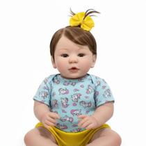 Bebê Reborn Menina Silicone, Boneca Realista Banho Fio A Fio