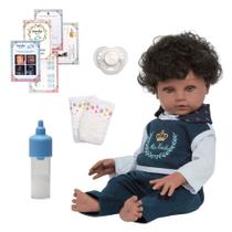 Bebê Reborn Menino Cabelo Cacheado Kit Acessórios Pode Banho Bebê Reborn Menino Cabelo Cacheado Kit Acessórios Pode Banho