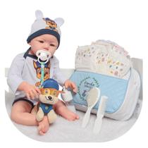 Bebê Reborn Menino Corpo Silicone Bolsa Maternidade Itens